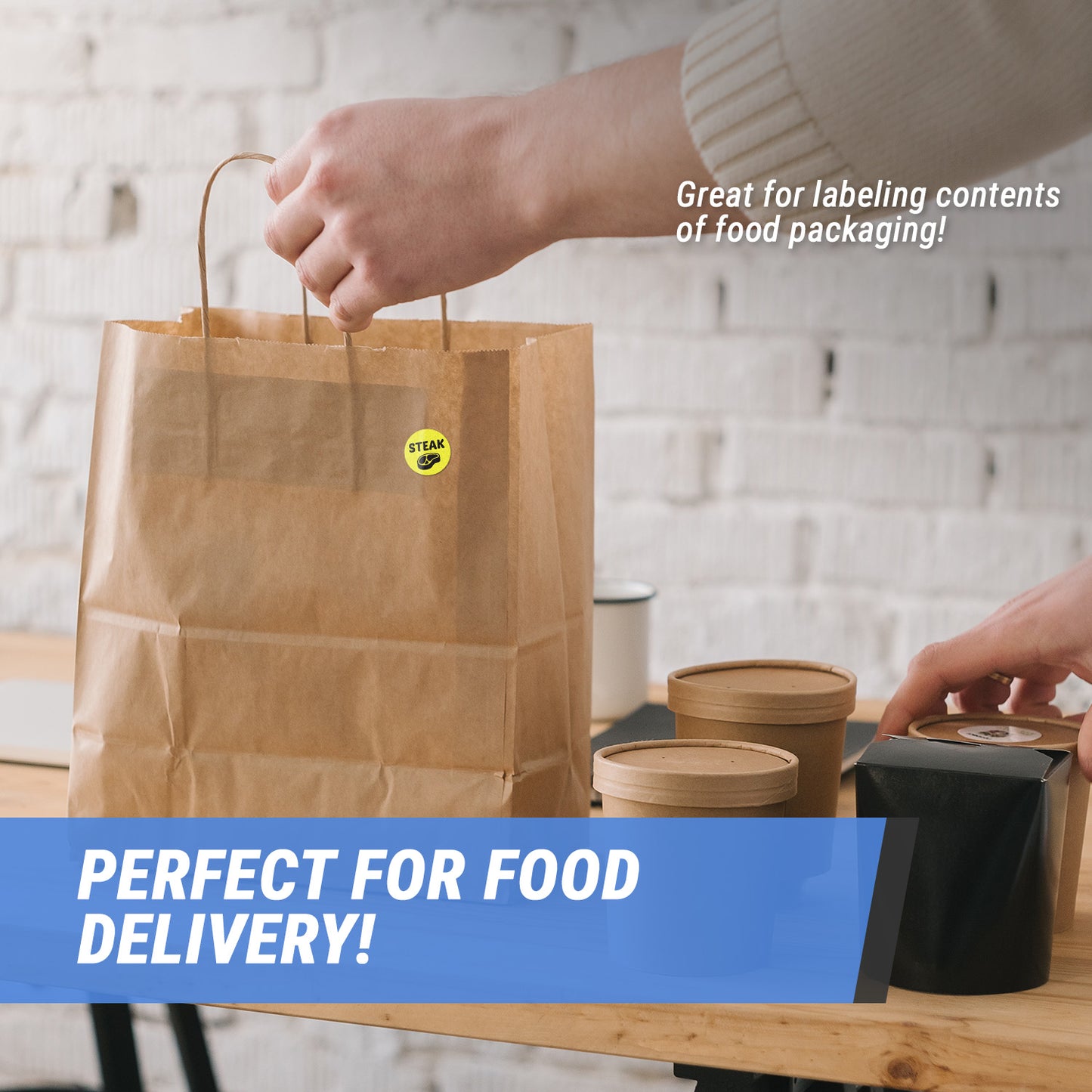1 inch | Food Labeling: Steak Stickers