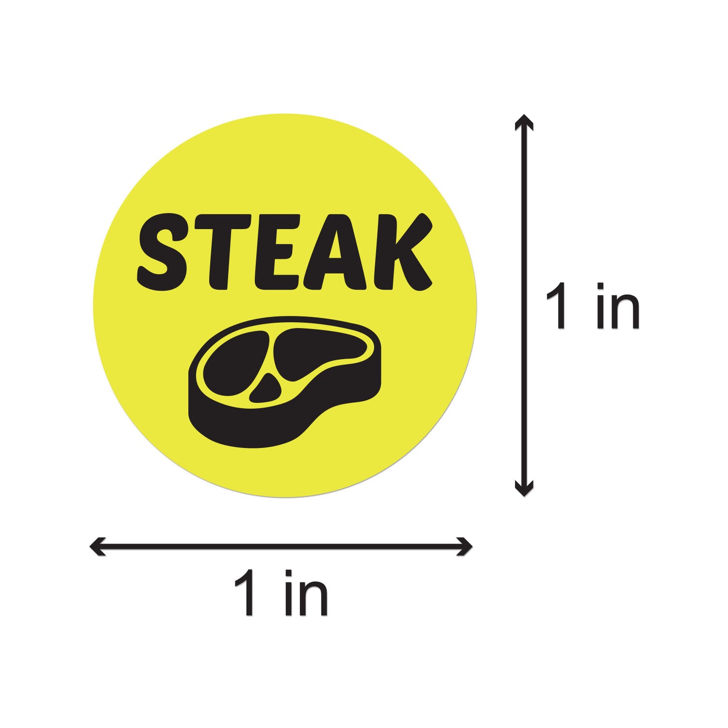 1 inch | Food Labeling: Steak Stickers