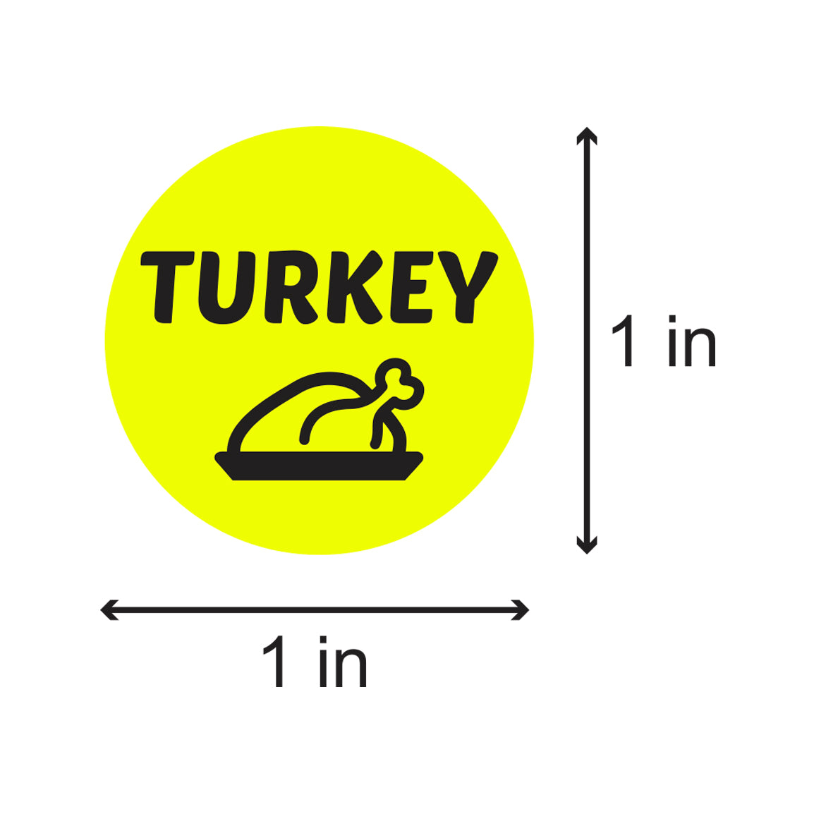 1 inch | Food Labeling: Turkey Stickers