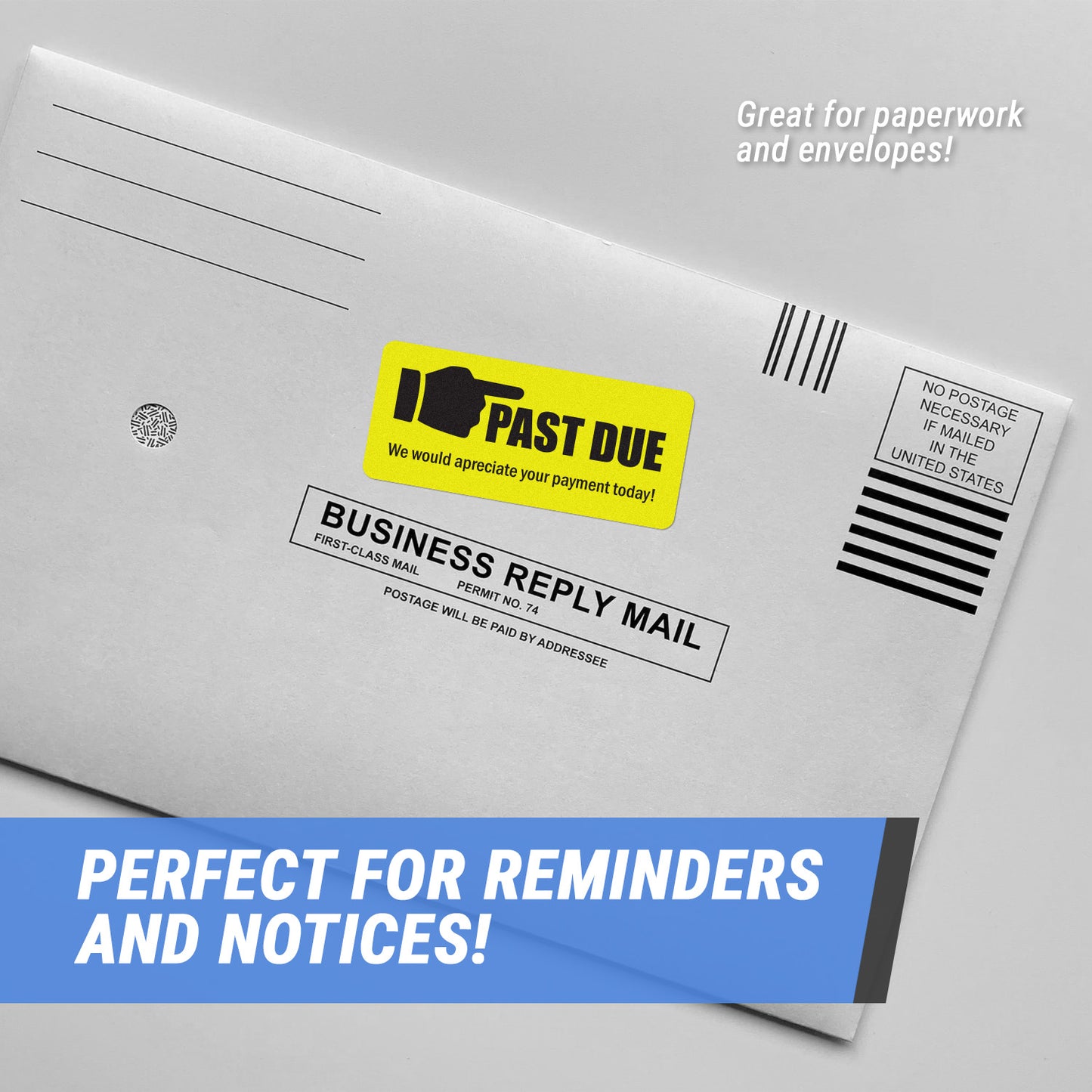 2.25 x 1 inch | Billing & Collections: Past Due Stickers