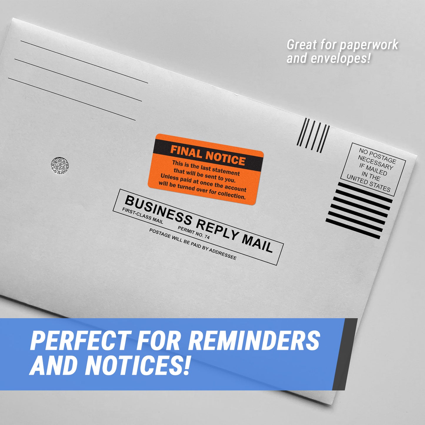 2 x 1 inch | Billing & Collections: Final Notice Stickers