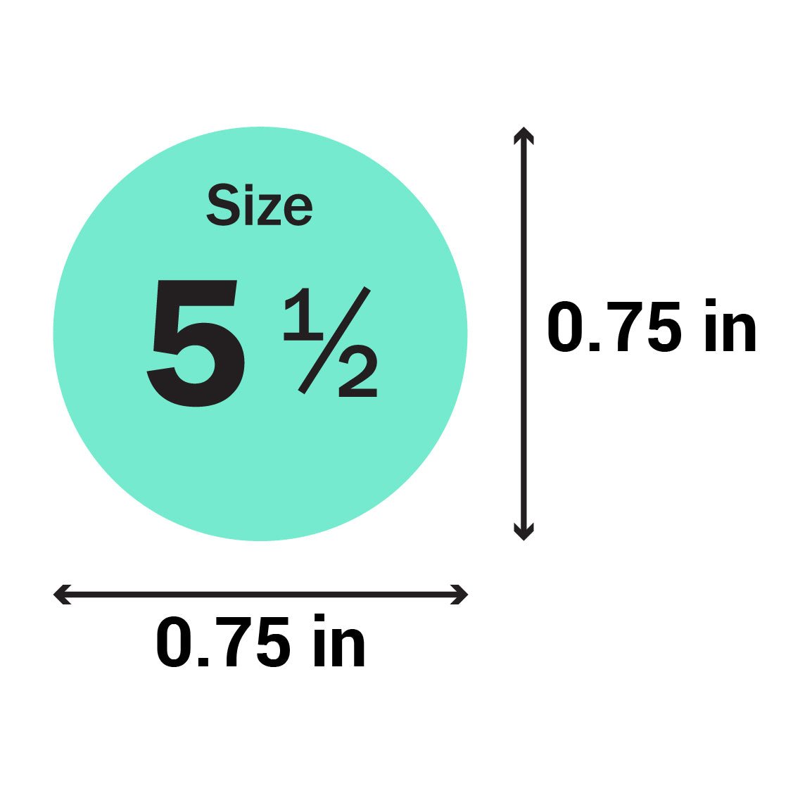 0.75 inch | Shoe & Clothing Size: Size 5.5 Stickers