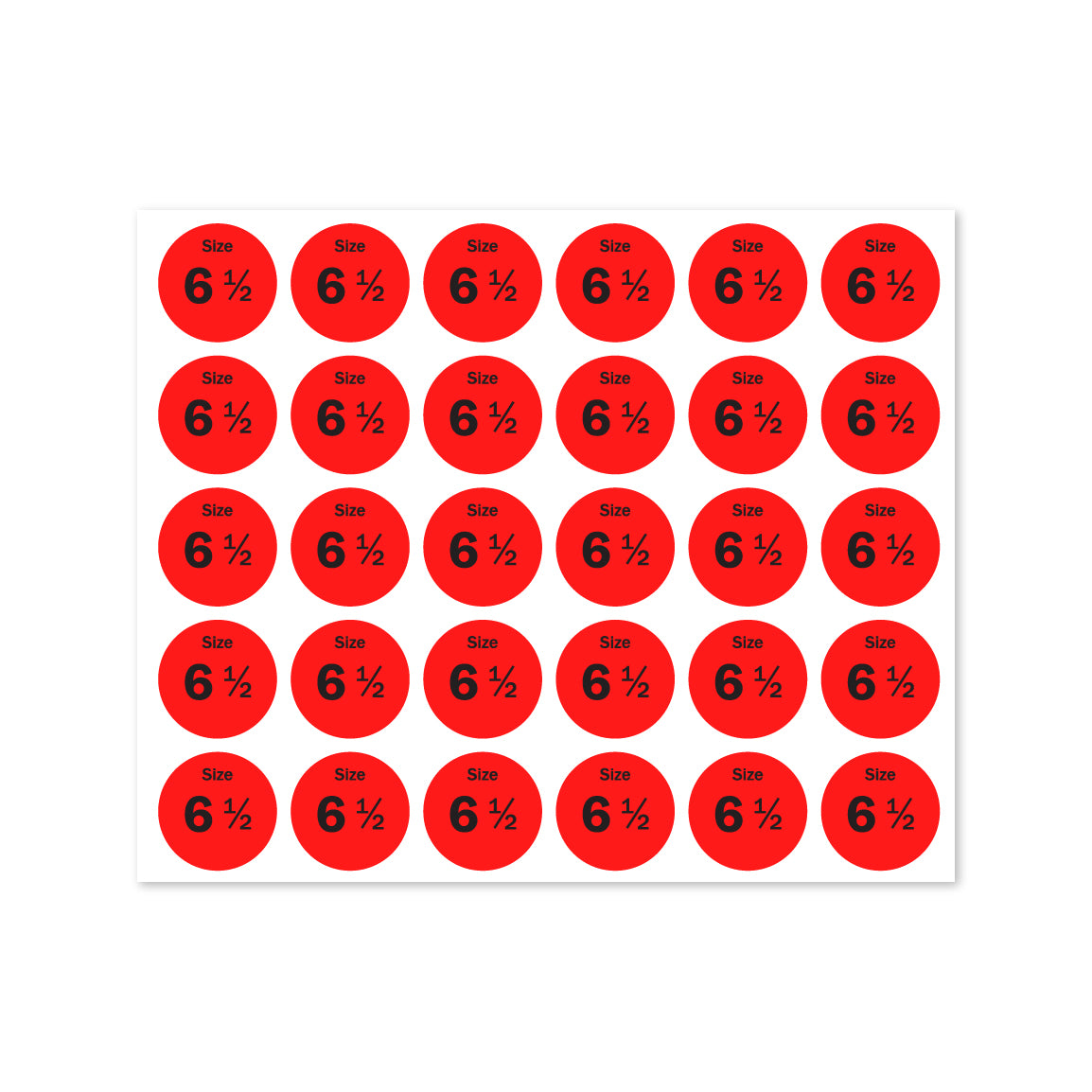 0.75 inch | Shoe & Clothing Size: Size 6.5 Stickers