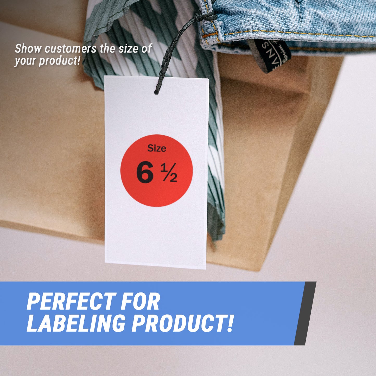 0.75 inch | Shoe & Clothing Size: Size 6.5 Stickers