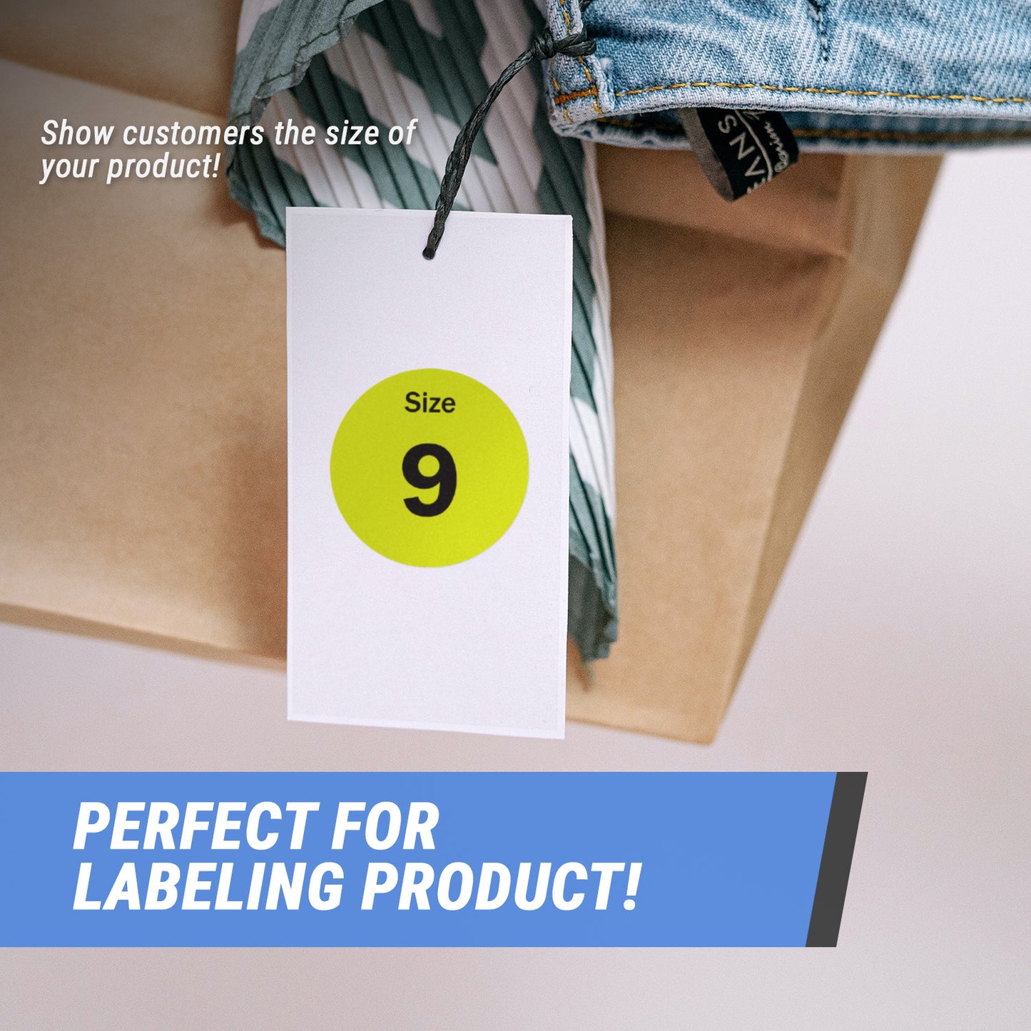 0.75 inch | Shoe & Clothing Size: Size 9 Stickers