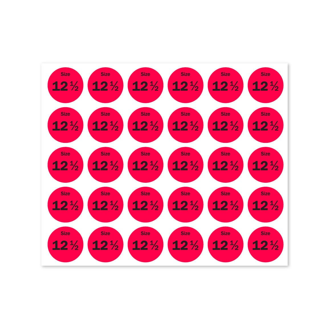 0.75 inch | Shoe & Clothing Size: Size 12.5 Stickers