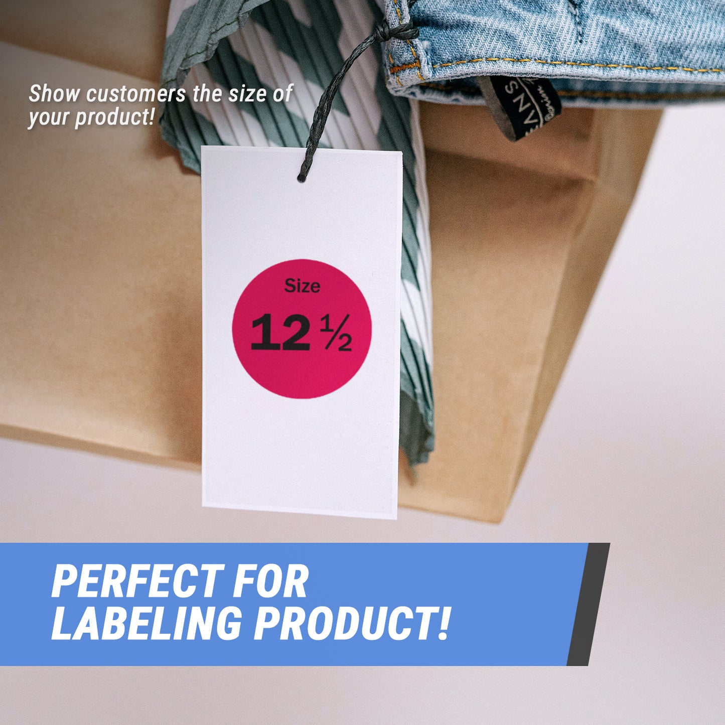 0.75 inch | Shoe & Clothing Size: Size 12.5 Stickers