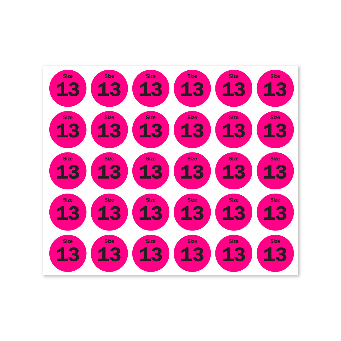 0.75 inch | Shoe & Clothing Size: Size 13 Stickers