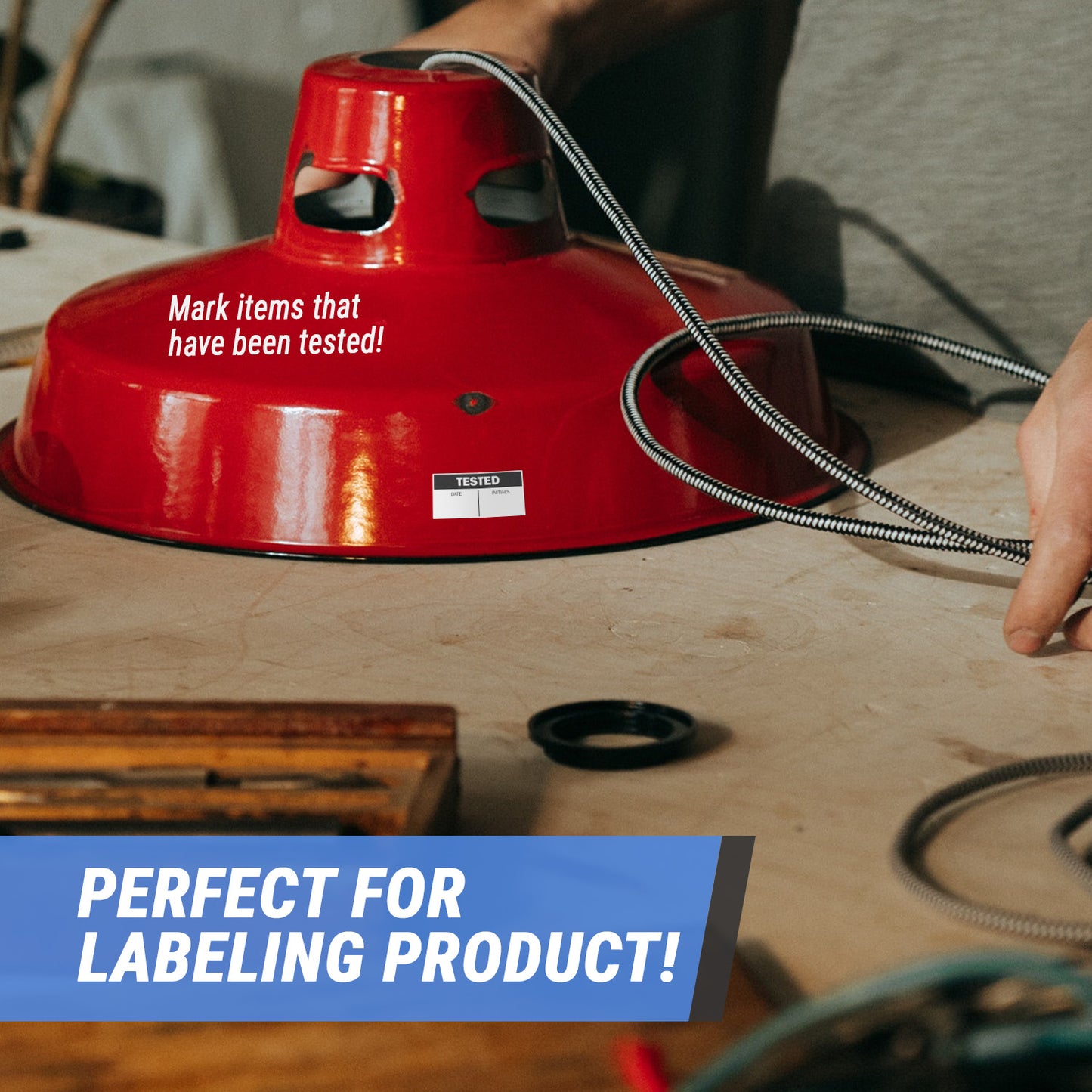 1.5 x 0.75 inch | Quality Control: Tested Stickers w/ Date & Initials