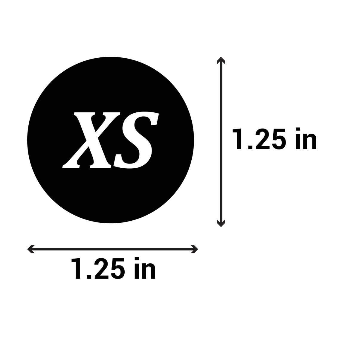 1.25 inch | Shoe & Clothing Size: (XS) Extra-Small Stickers