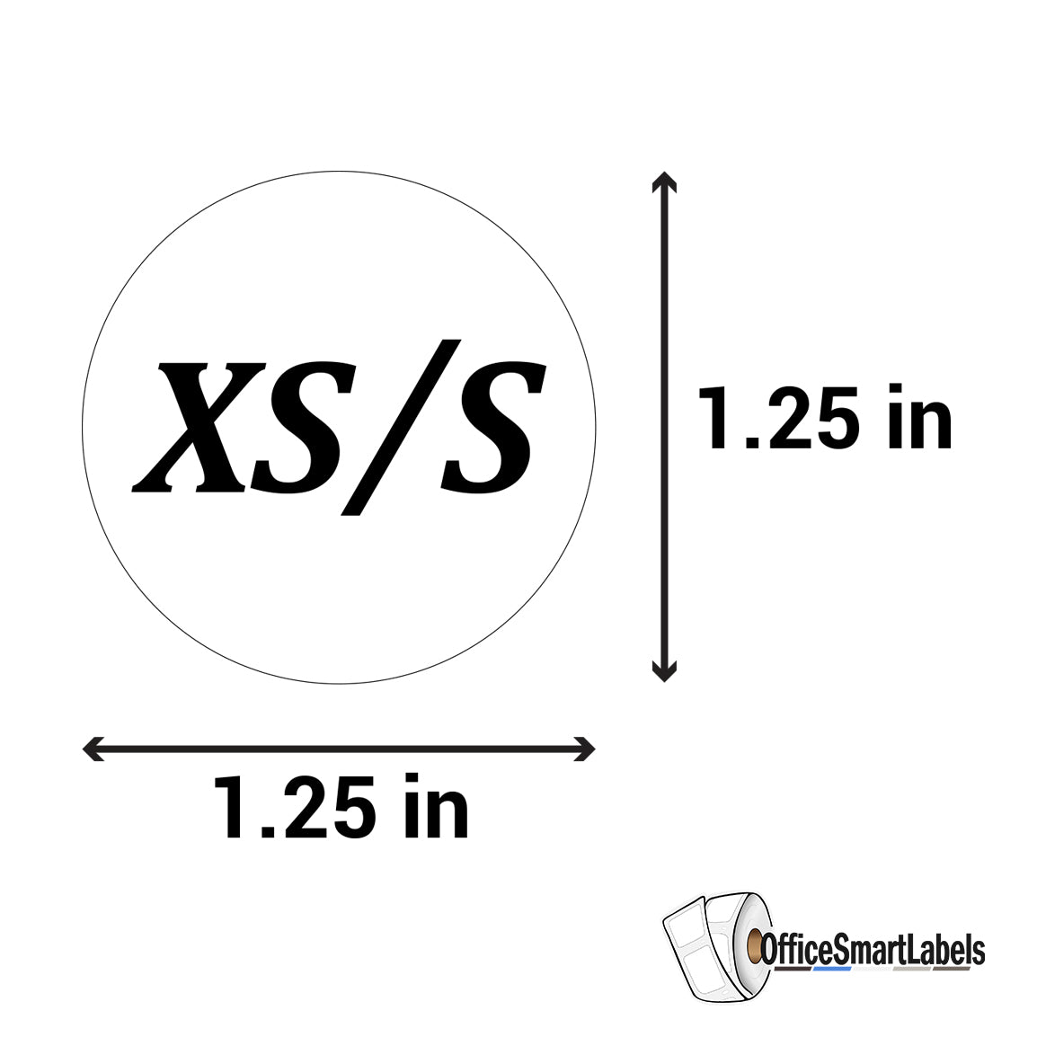 1.25 inch | Shoe & Clothing Size: (XS/S) X-Small / Small Stickers