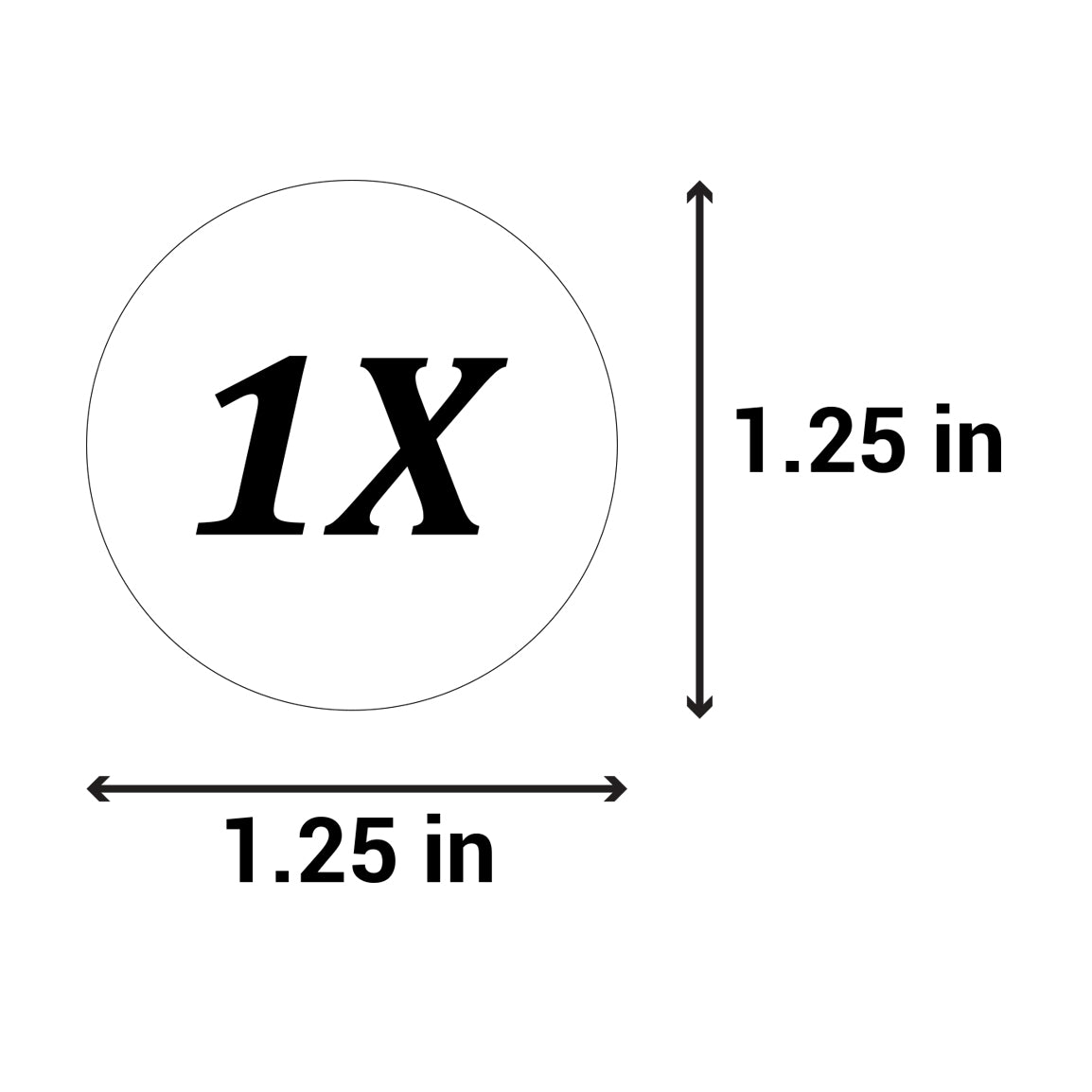 1.25 inch | Shoe & Clothing Size: (1X) X-Large Stickers