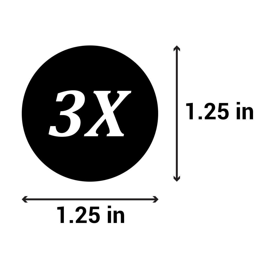 1.25 inch | Shoe & Clothing Size: (3X) XXX-Large Stickers