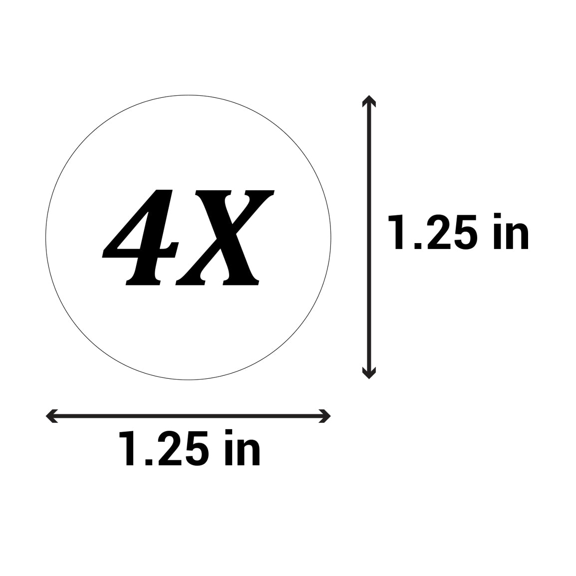 1.25 inch | Shoe & Clothing Size: (4X) XXXX-Large Stickers