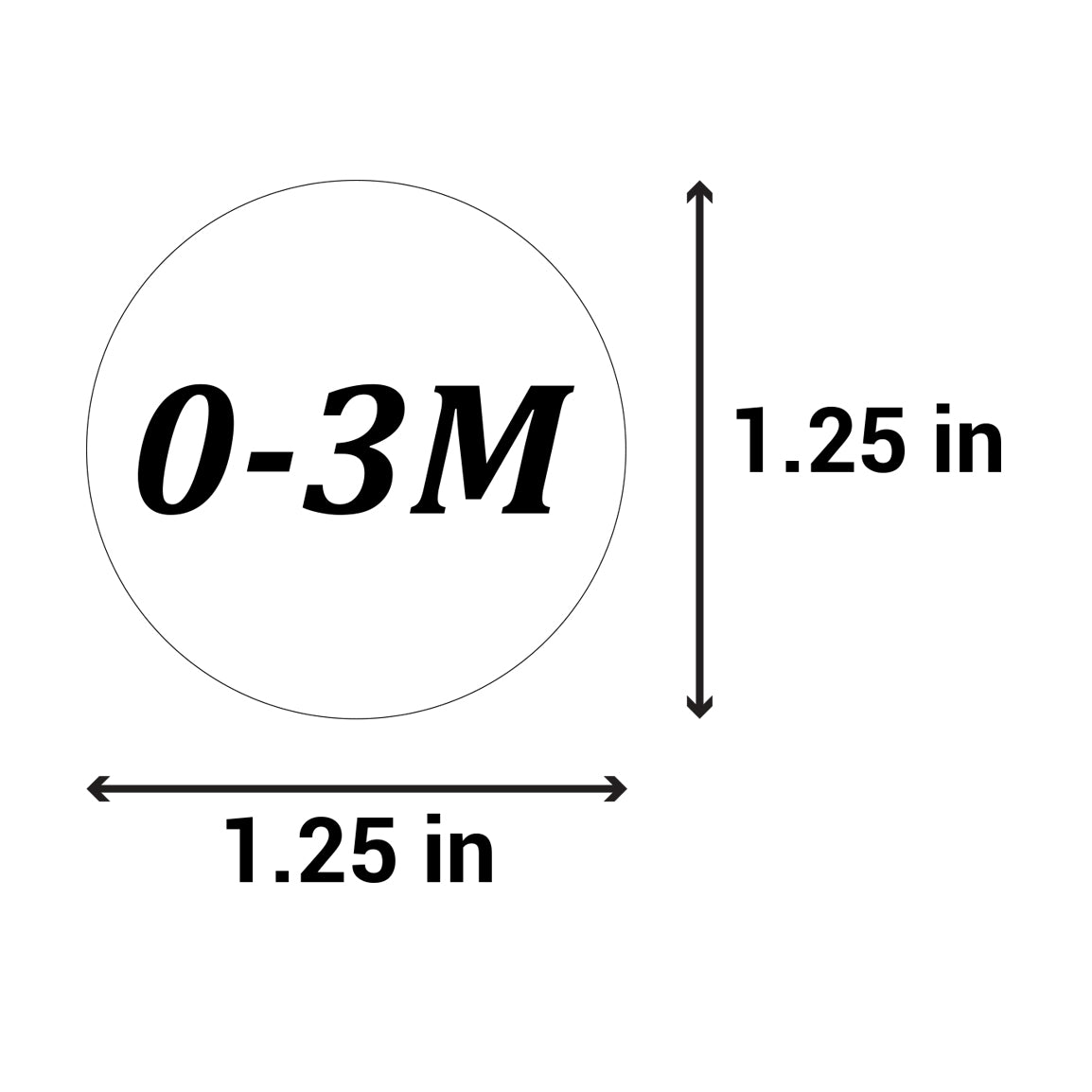 1.25 inch | Shoe & Clothing Size: Baby Clothing (0-3M) 0 to 3 Months Stickers