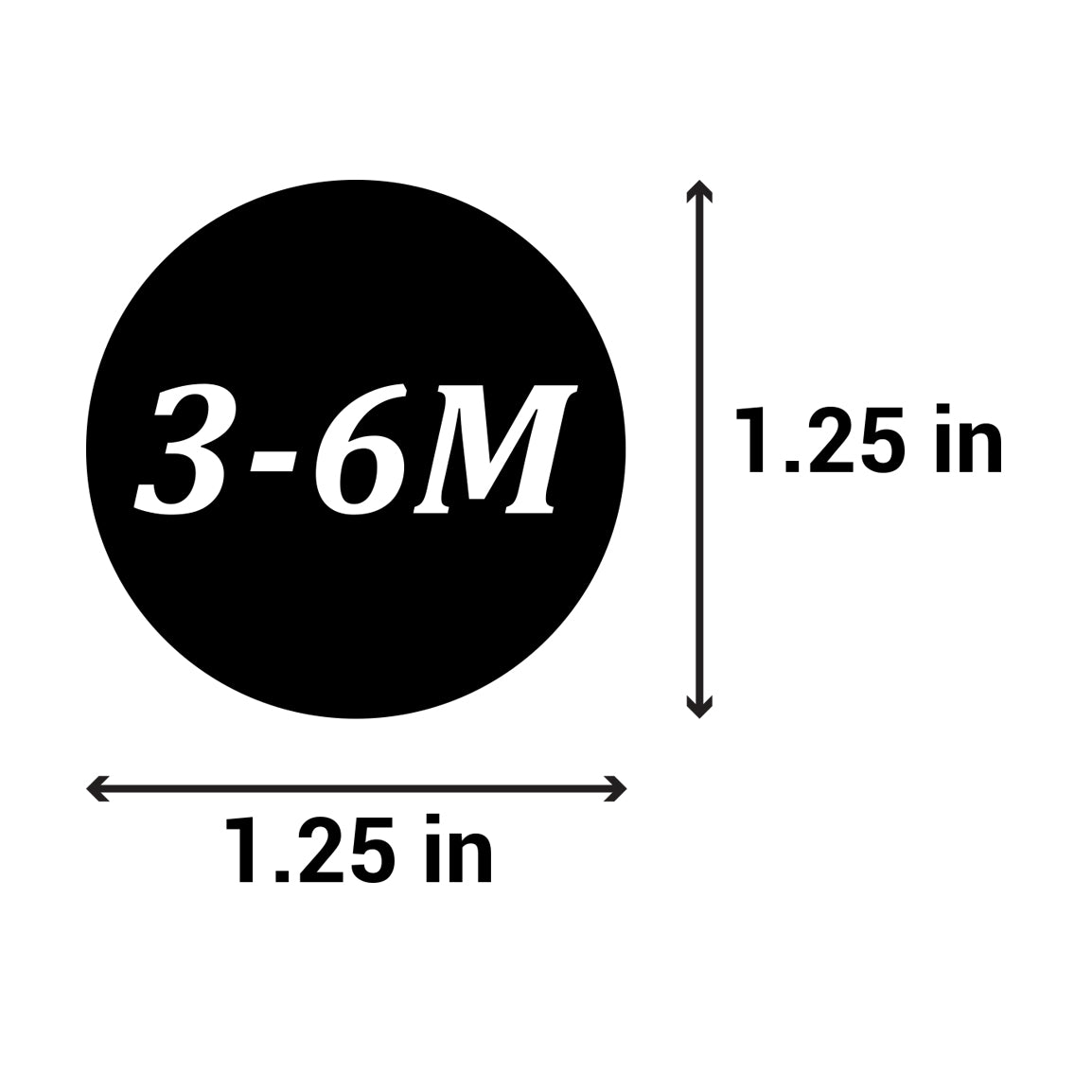 1.25 inch | Shoe & Clothing Size: Baby Clothing (3-6M) 3 to 6 Months Stickers
