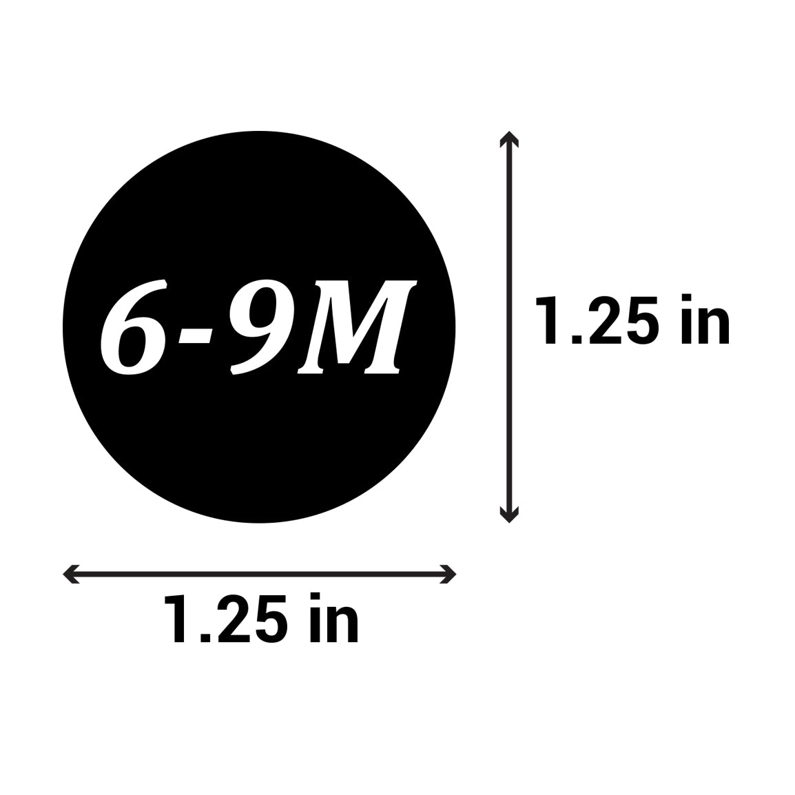 1.25 inch | Shoe & Clothing Size: Baby Clothing (6-9M) 6 to 9 Months Stickers