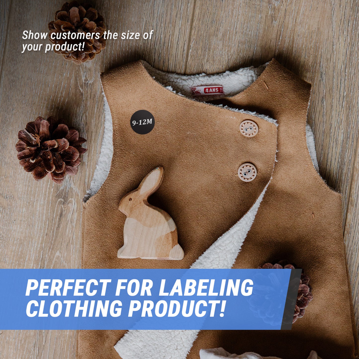 1.25 inch | Shoe & Clothing Size: Baby Clothing (9-12M) 9 to 12 Months Stickers