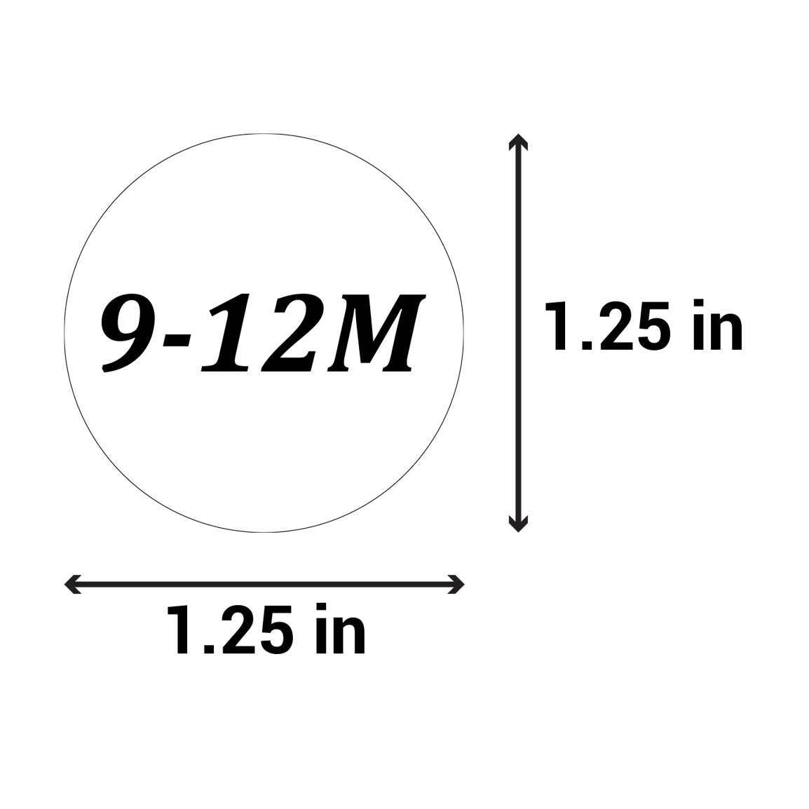 1.25 inch | Shoe & Clothing Size: Baby Clothing (9-12M) 9 to 12 Months Stickers