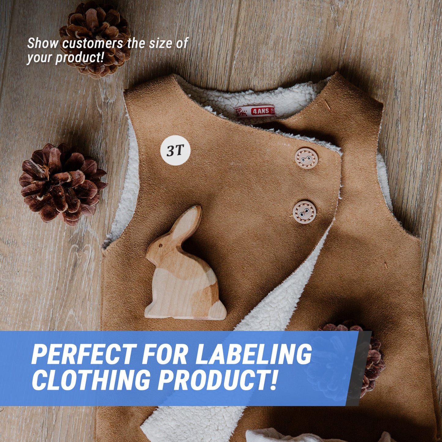 1.25 inch | Shoe & Clothing Size: Toddler Clothing "3T" 3 Years Old Stickers
