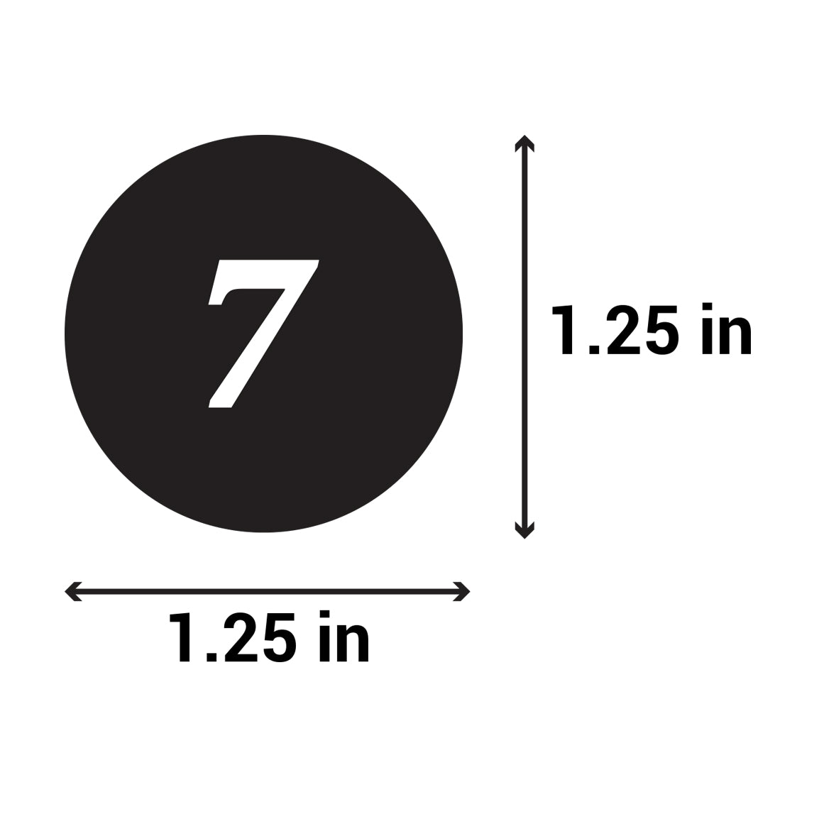 1.25 inch | Shoe & Clothing Size: Size 7 Stickers