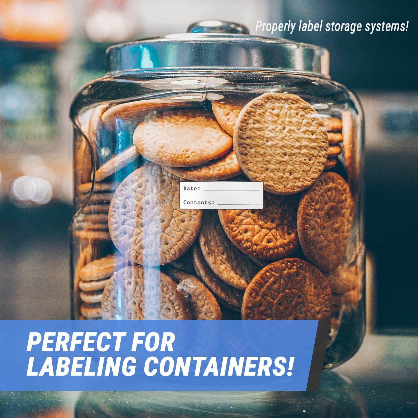 3 x 1 inch | Food Storage: Date & Contents Stickers