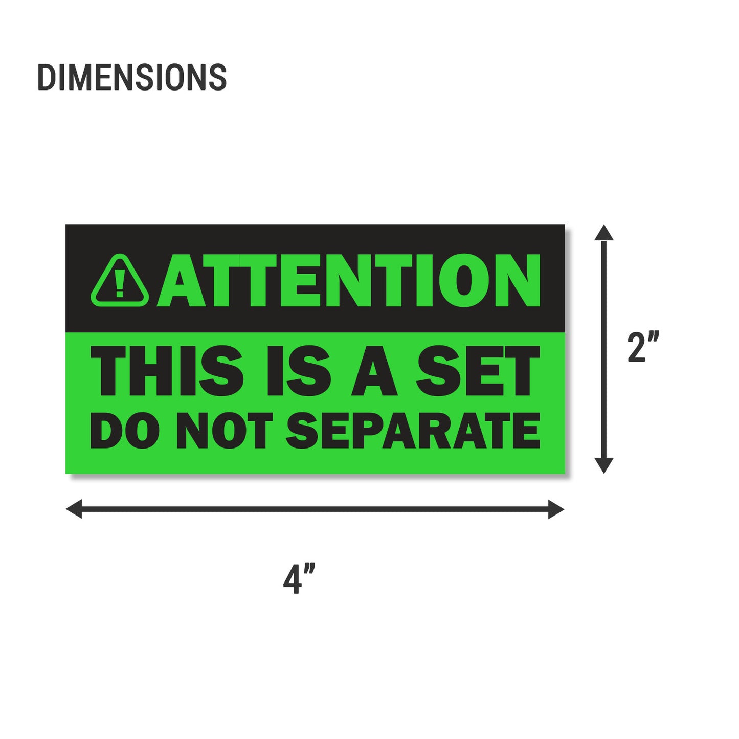 4 x 2 inch | Shipping & Handling: Attention, This is a Set, Do Not Separate Stickers