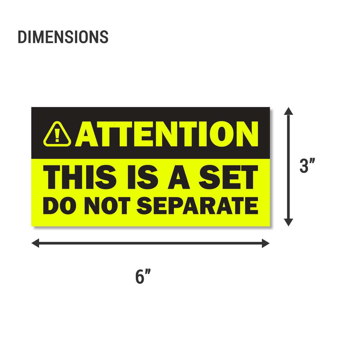 6 x 3 inch | Shipping & Handling: Attention, This is a Set, Do Not Separate Stickers