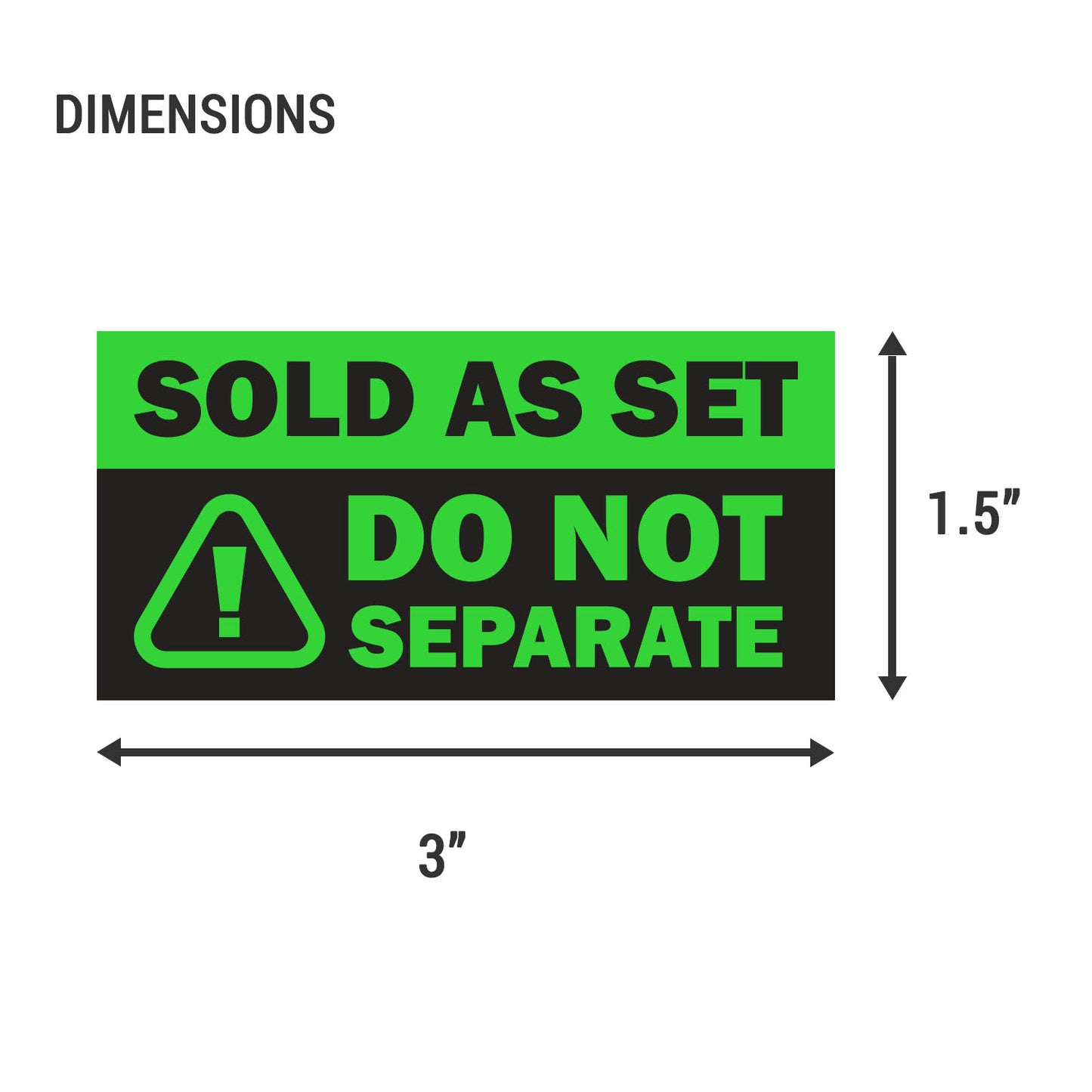 3 x 1.5 inch | Shipping & Handling: Sold as Set, Do Not Separate Stickers