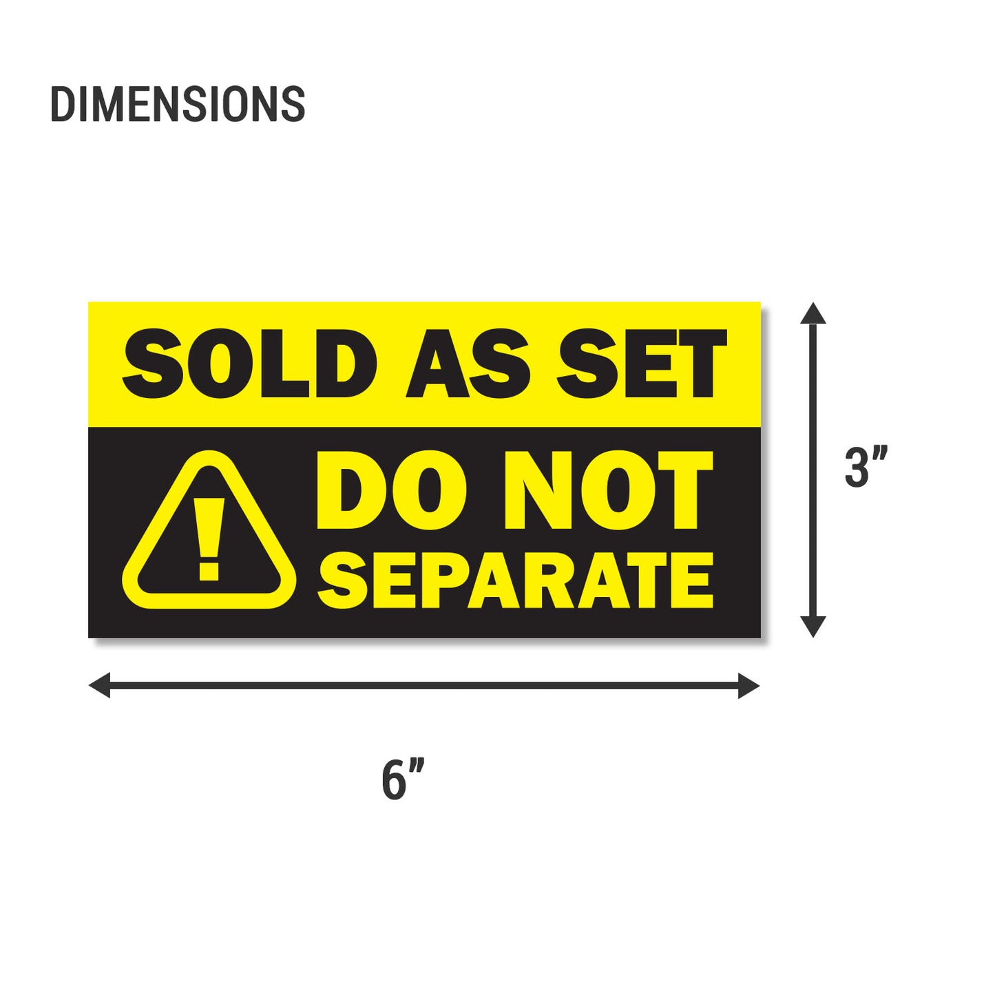 6 x 3 inch | Shipping & Handling: Sold as Set, Do Not Separate Stickers