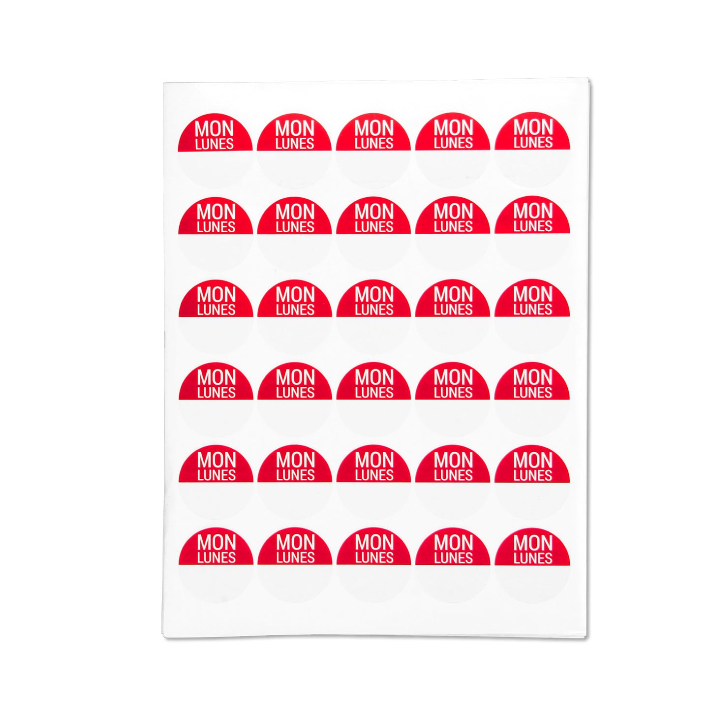 1.5 inch | Days of the Week: Lunes / Monday Stickers