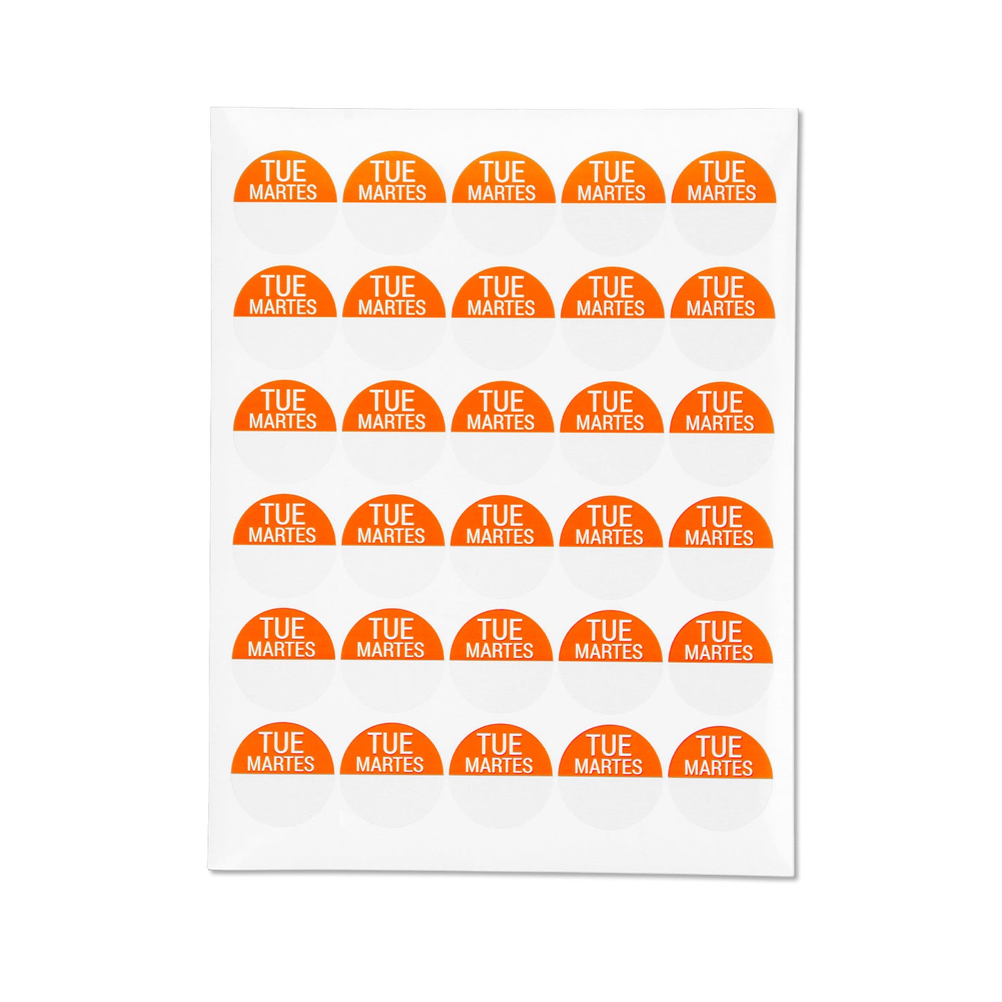1.5 inch | Days of the Week: Martes / Tuesday Stickers