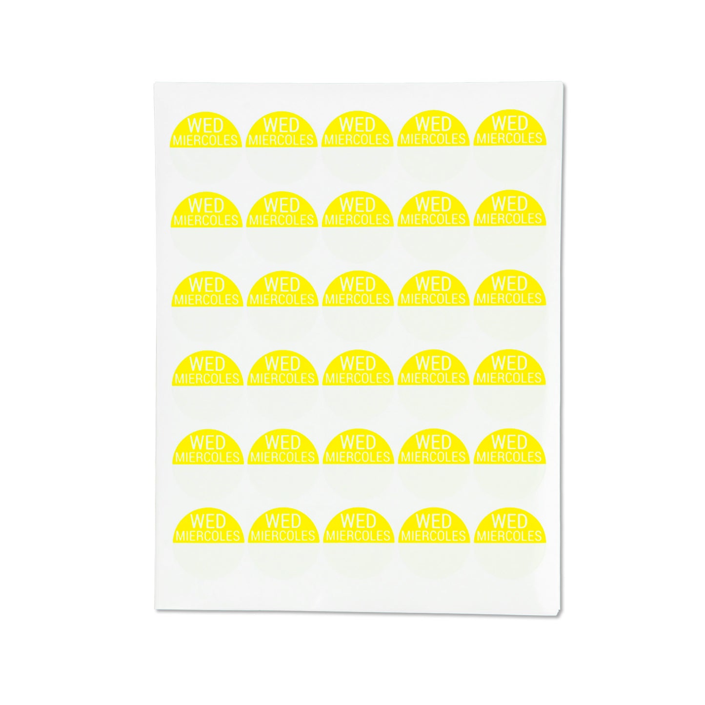 1.5 inch | Days of the Week: Miercoles / Wednesday Stickers