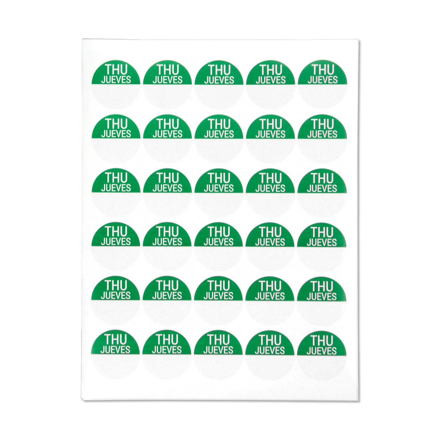 1.5 inch | Days of the Week: Jueves / Thursday Stickers