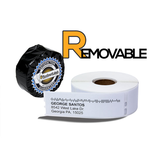 1-1/8 x 3-1/2 inch | Dymo 30252 Compatible -  Address Labels (Removable)