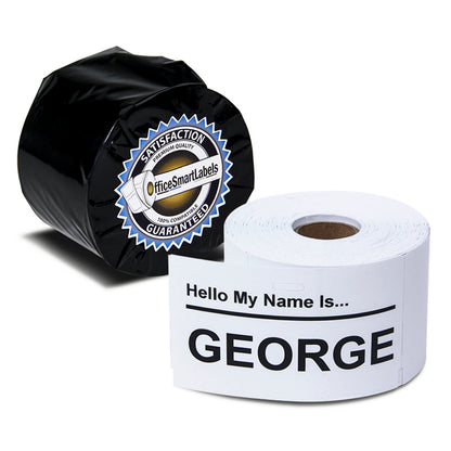 2-1/4 x 4 inch | Dymo 30857 Compatible -  Permanent Adhesive Name Badges Labels
