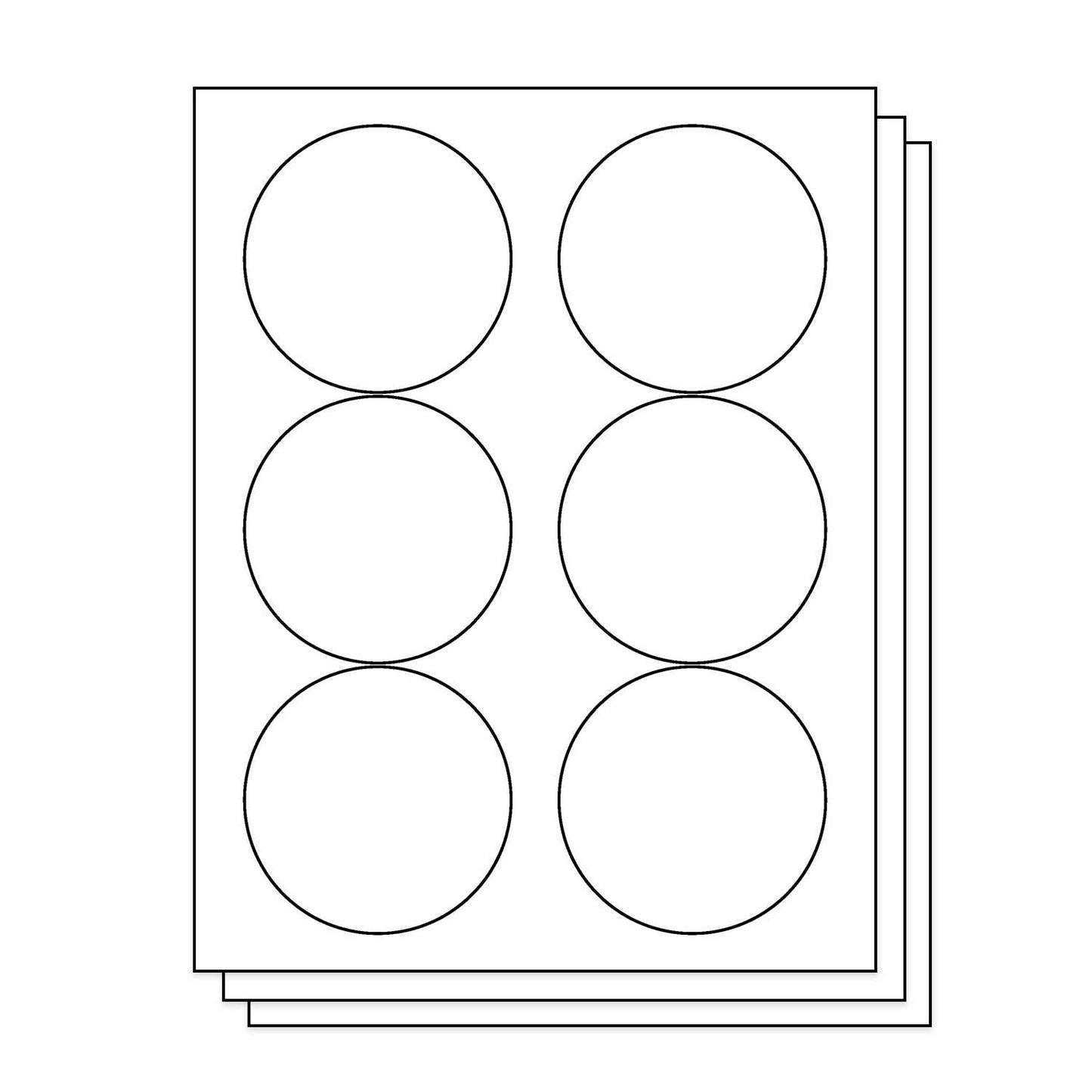 6UP | 3.33 inch Blank Circle Labels - 6 Labels per Sheet ...