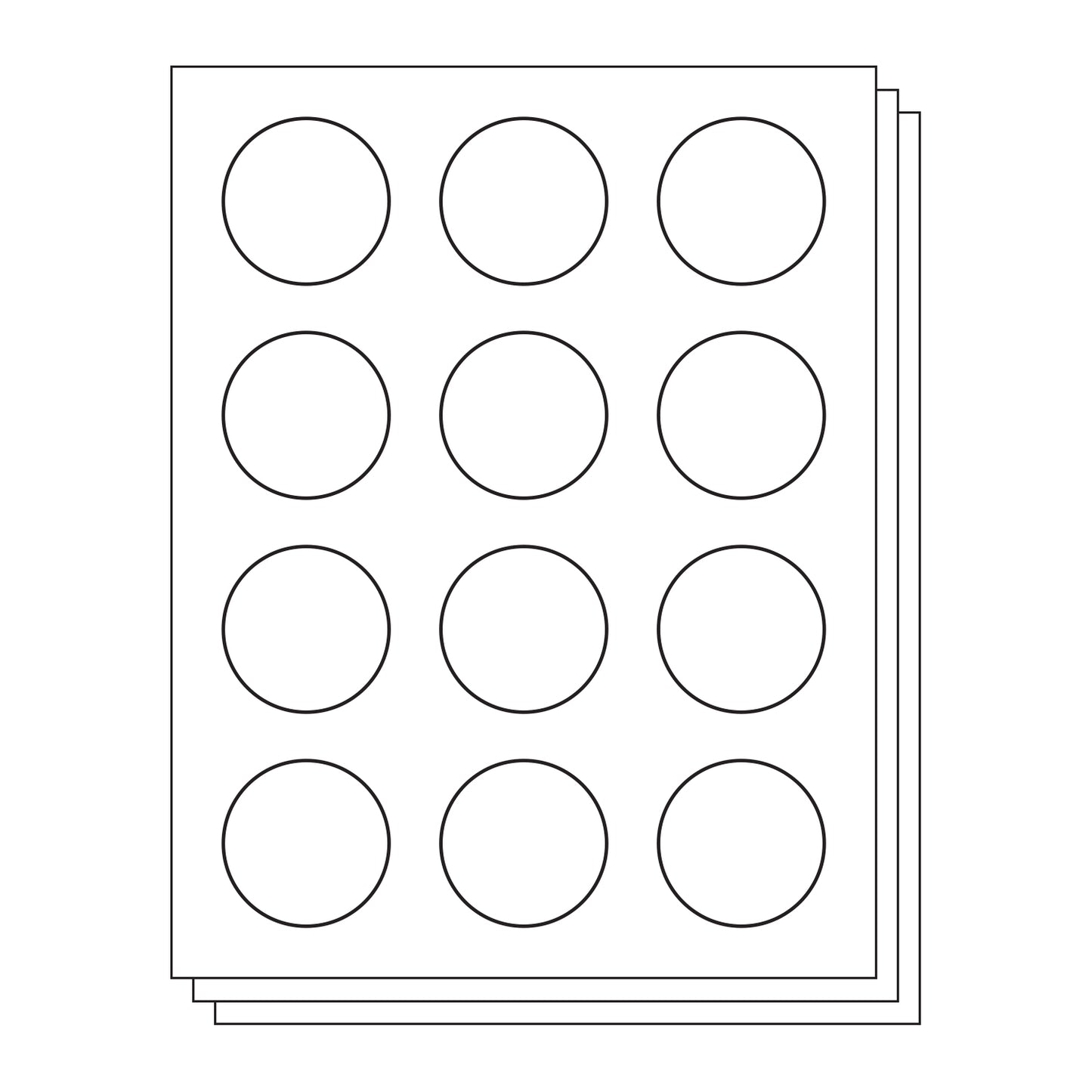 12UP | 2 inch Blank Circle Labels - 12 Labels per Sheet