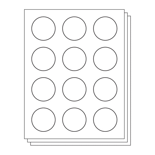 12UP | 2 inch Blank Circle Labels - 12 Labels per Sheet