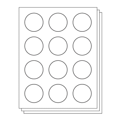 12UP | 2 inch Blank Circle Labels - 12 Labels per Sheet