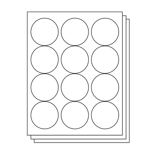 12UP | 2.5 inch Blank Circle Labels - 12 Labels per Sheet Sheets