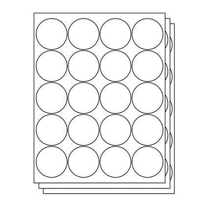 20UP | 2 inch Blank Circle Labels - 20 Labels per Sheet