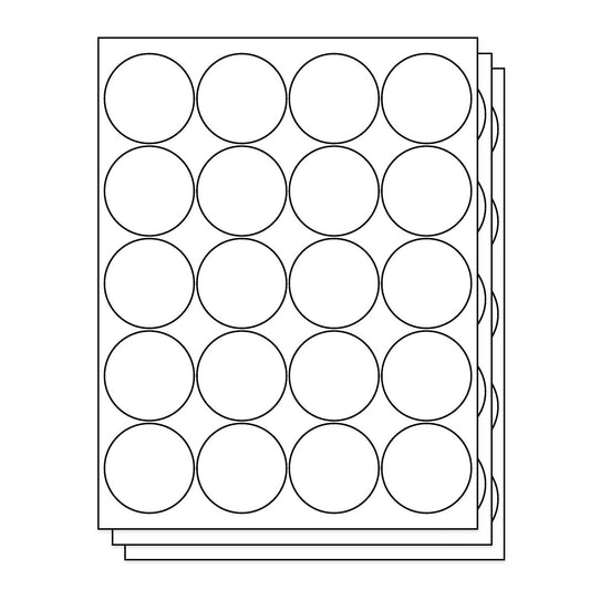 20UP | 2 inch Blank Circle Labels - 20 Labels per Sheet