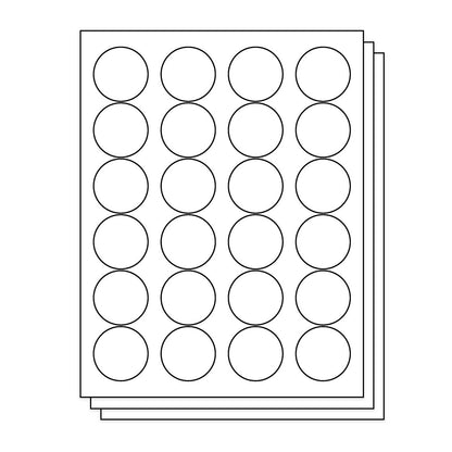 24UP | 1.67 inch Blank Circle Labels - 24 Labels per Sheet