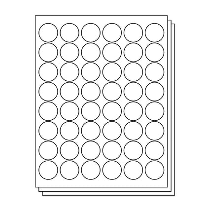 48UP | 1.2 inch Blank Circle Labels - 48 Labels per Sheet