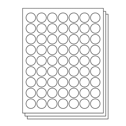 63UP | 1 inch Blank Circle Labels - 63 Labels per Sheet