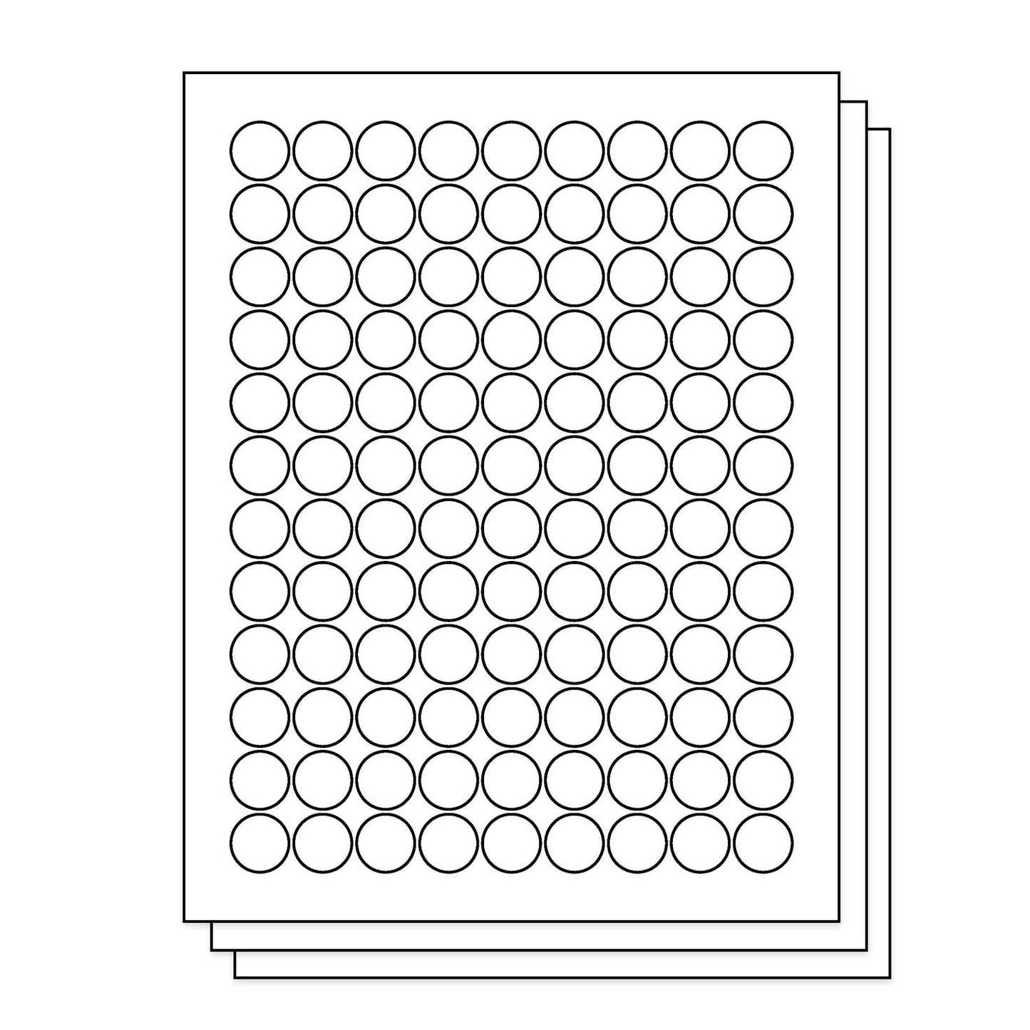 108UP | 3/4 inch Blank Circle Labels - 108  Labels per Sheet