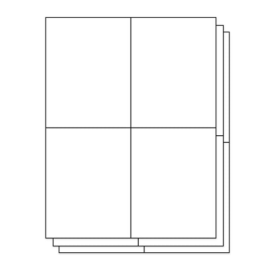 4 UP | 4.25 x 5.5 inch Blank Rectangle Labels - 4 Labels per Sheet