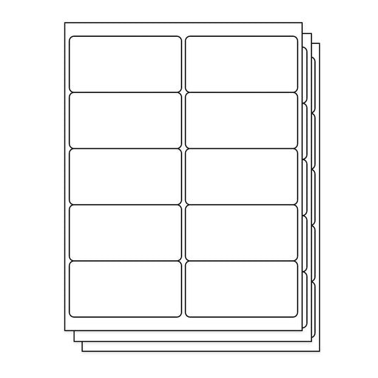 10UP | 4 x 2 inch Blank Rectangle Labels - 10 Labels per Sheet