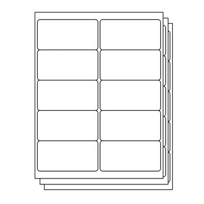 4x2 Rectangular Sticker 10UP | 4 x 2 inch Blank Rectangle Labels - 10 Labels per Sheet ...